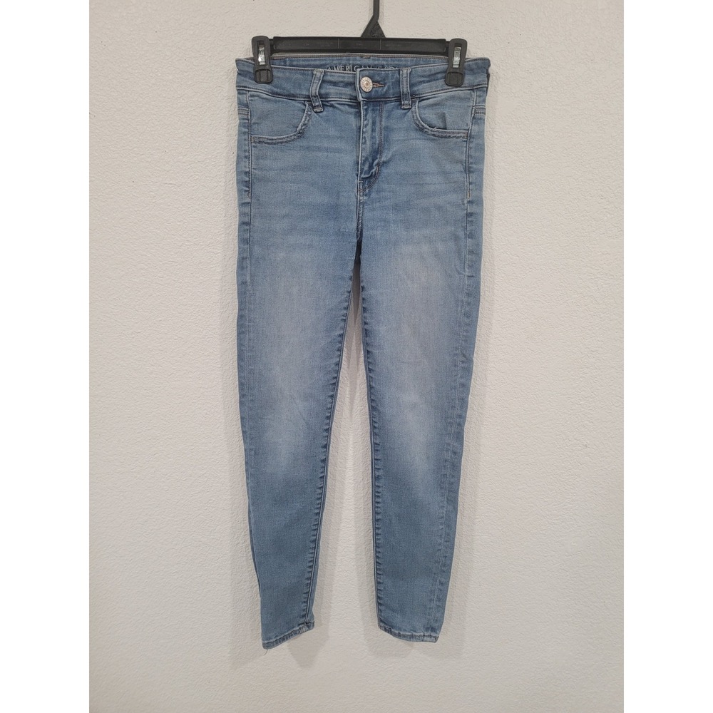 American Eagle Hi-Rise Jegging Medium Next Level Stretch Skinny Jeans 4 Short #8